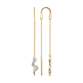 Серьги продевки 0200779 золото змея