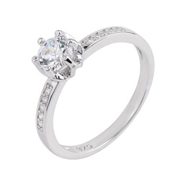 Кольцо один камень LLR600           серебро