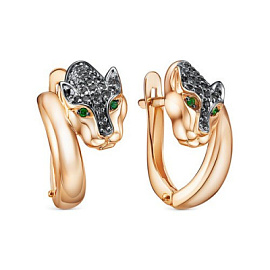 Серьги 1207652 золото Картье пантера
