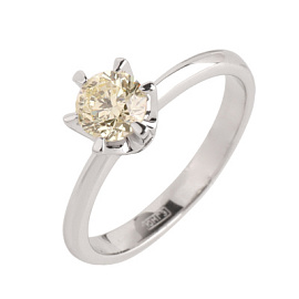 Кольцо один камень 4515097 золото