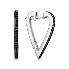 Серьги конго 02-3964.0КЦ1-17 серебро Сердце