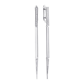 Серьги подвесные SL-E01809-X-W-X-X-W серебро Дорожка