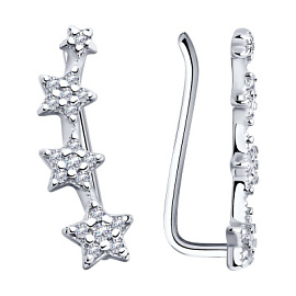 Серьги каффы 94025876 серебро Звезда