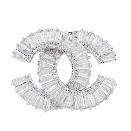 Брошь 3-5249-W ювелирный сплав Шанель