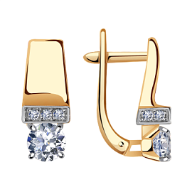 Серьги один камень кл3006а-01 золото