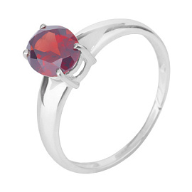 Кольцо один камень К-0250 гр серебро