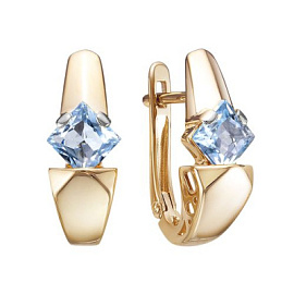 Серьги один камень С122-6308Т золото