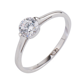 Кольцо один камень LLR528 серебро