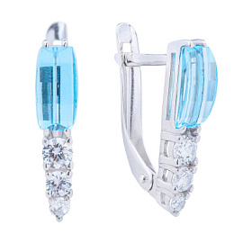 Серьги один камень 209225-002-0019 серебро