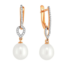 Серьги подвесные 290-1-827Р золото