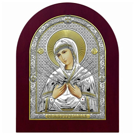 Икона 6395.3WO ювелирный сплав Семистрельная Божья Матерь