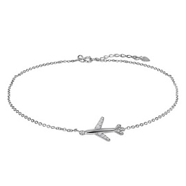 Браслет 52539 серебро самолёт