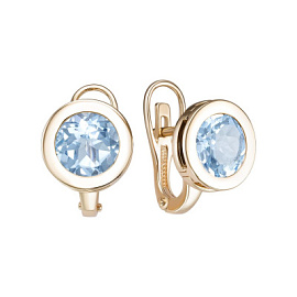 Серьги один камень С130-6517Тс золото Круг