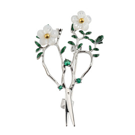 Брошь 3V-5326-W ювелирный сплав Ножницы