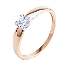 Кольцо один камень 10714-12-00 золото