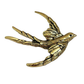 Брошь 291110054 ювелирный сплав Ласточка