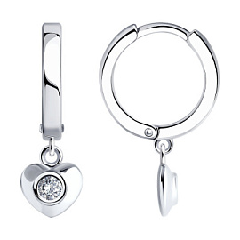 Серьги конго 94026627 серебро Сердце