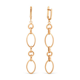 Серьги подвесные Т100029608 золото