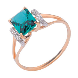 Кольцо один камень К-0260 кв золото