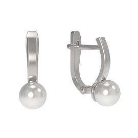 Серьги один камень 1035482-01250-2S серебро