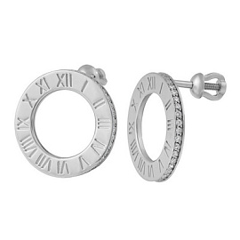 Серьги пусеты 93223.Б золото Тиффани цифры