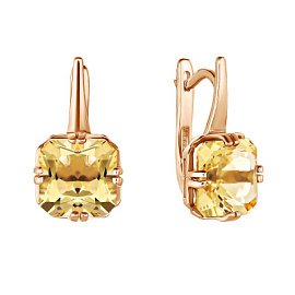 Серьги один камень 022056Ц золото