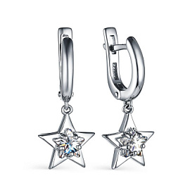Серьги подвесные 02-3037.00КЦ-00 серебро Звезда