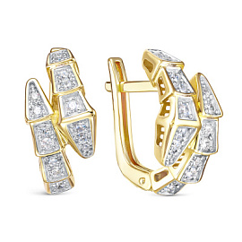 Серьги л120323 золото Булгари Змея