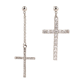 Серьги подвесные 502745320 ювелирный сплав Крест