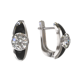 Серьги один камень 1032832-05210 серебро