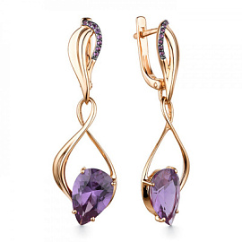 Серьги подвесные 9024-2 ам золото