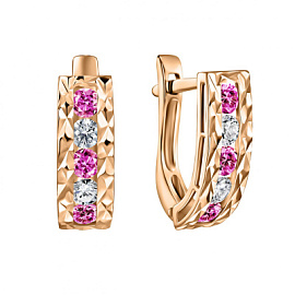 Серьги дорожка СргЛ58.РозФбцФ.з585 золото