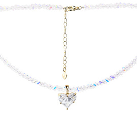 Бусы чокер К-Юкб-80-1С-37л ювелирный сплав Сердце