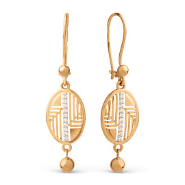 Серьги подвесные 029762-1102 золото