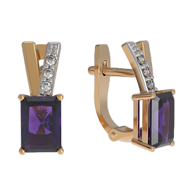 Серьги один камень 1034882-11130-A золото
