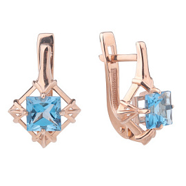 Серьги один камень С-0266 топ золото