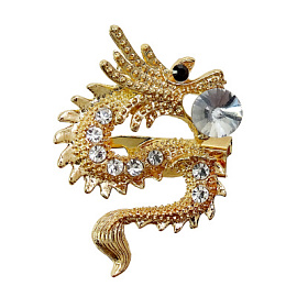 Брошь 3-3253-Y без пробы Дракон
