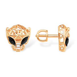 Серьги пусеты С19220437 золото Картье пантера