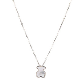Колье 3-0636-W ювелирный сплав Мишка