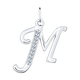 Подвеска буква 94031371 серебро Буква М