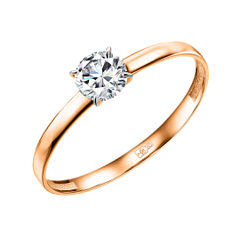 Кольцо один камень КольцоКЛ-64.17.5.бцФ.з585 золото