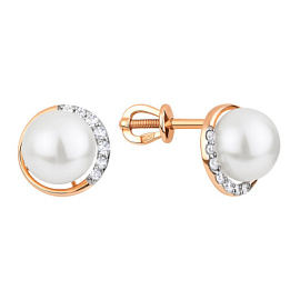 Серьги пусеты 290-1-1276Р золото