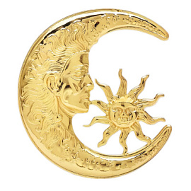 Брошь 341110047g ювелирный сплав Месяц и звезда