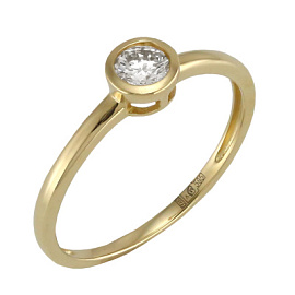 Кольцо один камень R123-R17851A золото
