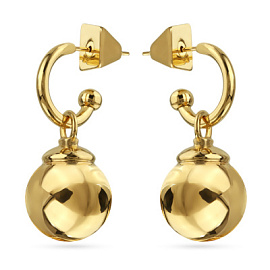 Серьги подвесные BS050029G-00E ювелирный сплав Шар