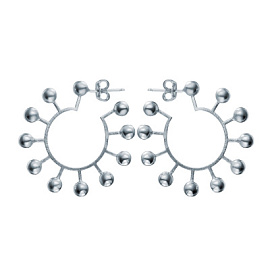 Серьги конго Ch418-5-127-1 серебро Шар