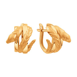 Серьги Т10052Е212-1 золото Булгари Змея