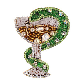 Брошь 3V-6046-Y ювелирный сплав Сосуд Гигеи