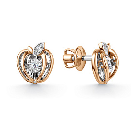 Серьги пусеты 12-11-51130-31-00 золото Яблоко