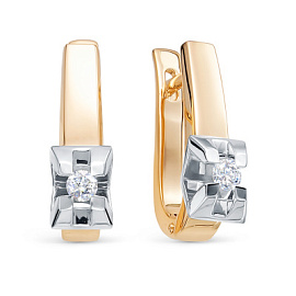 Серьги один камень 3778-210 золото